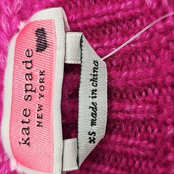 Kate Spade pink bow crew neck sweater women's size extra small - Picture 6 of 6